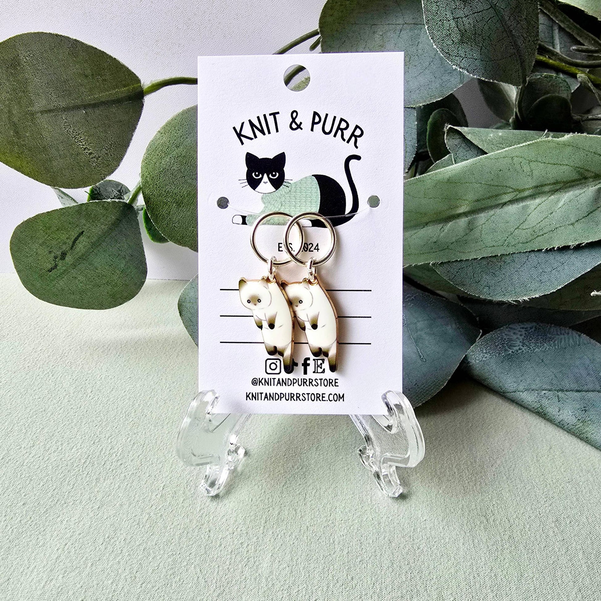Knit and Purr-Hannah Siamese Cat Stitch Makers-knitting notion-gather here online