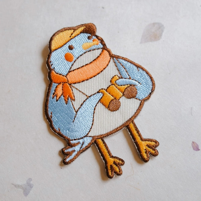 Justine Gilbuena-Birdwatcher Birder Small Iron-On Patch-patches + pins-gather here online