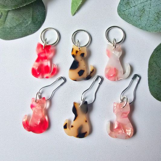 Knit and Purr-Amelia Cat Stitch Markers-knitting notion-gather here online