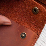 Pikore-Leather Knitting Needle Case - Brown-knitting notion-gather here online
