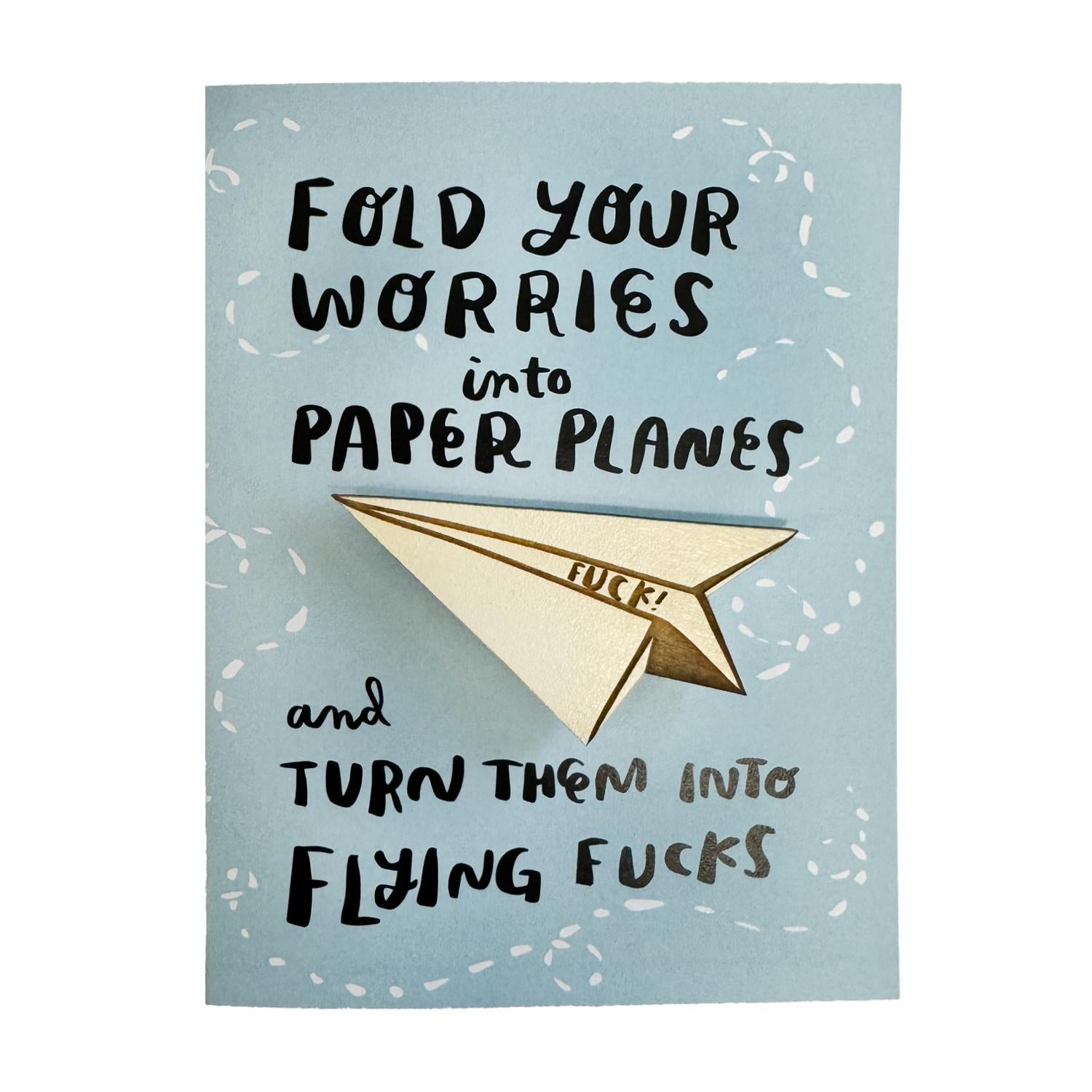 SnowMade-Paper Planes Magnet w/Card - Seafoam-greeting card-gather here online