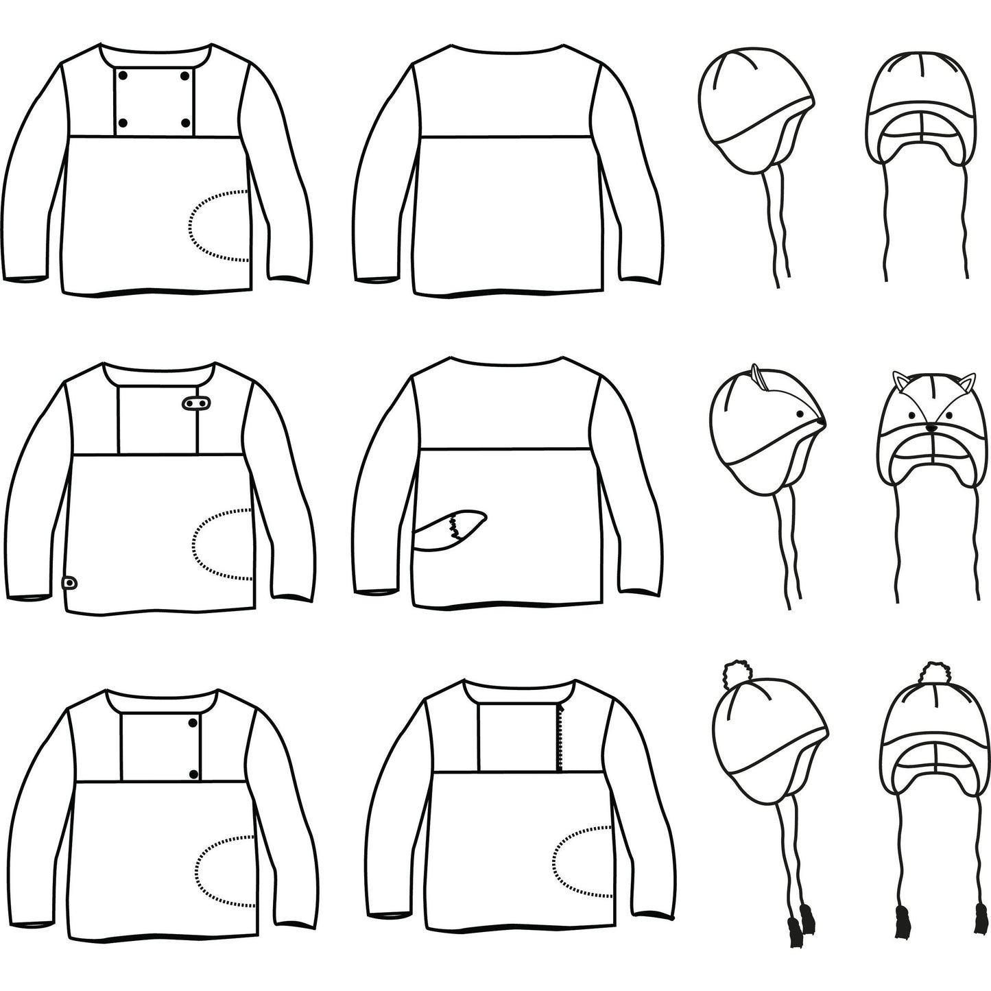 Ikatee-Hugo Sweatshirt + Hat Set Pattern-sewing pattern - kids-gather here online