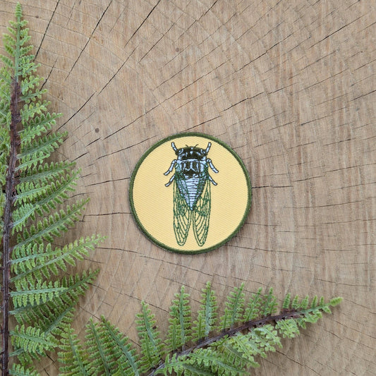 ilikesara-Iron-on patch | cicada - 2.5" round-patches + pins-gather here online