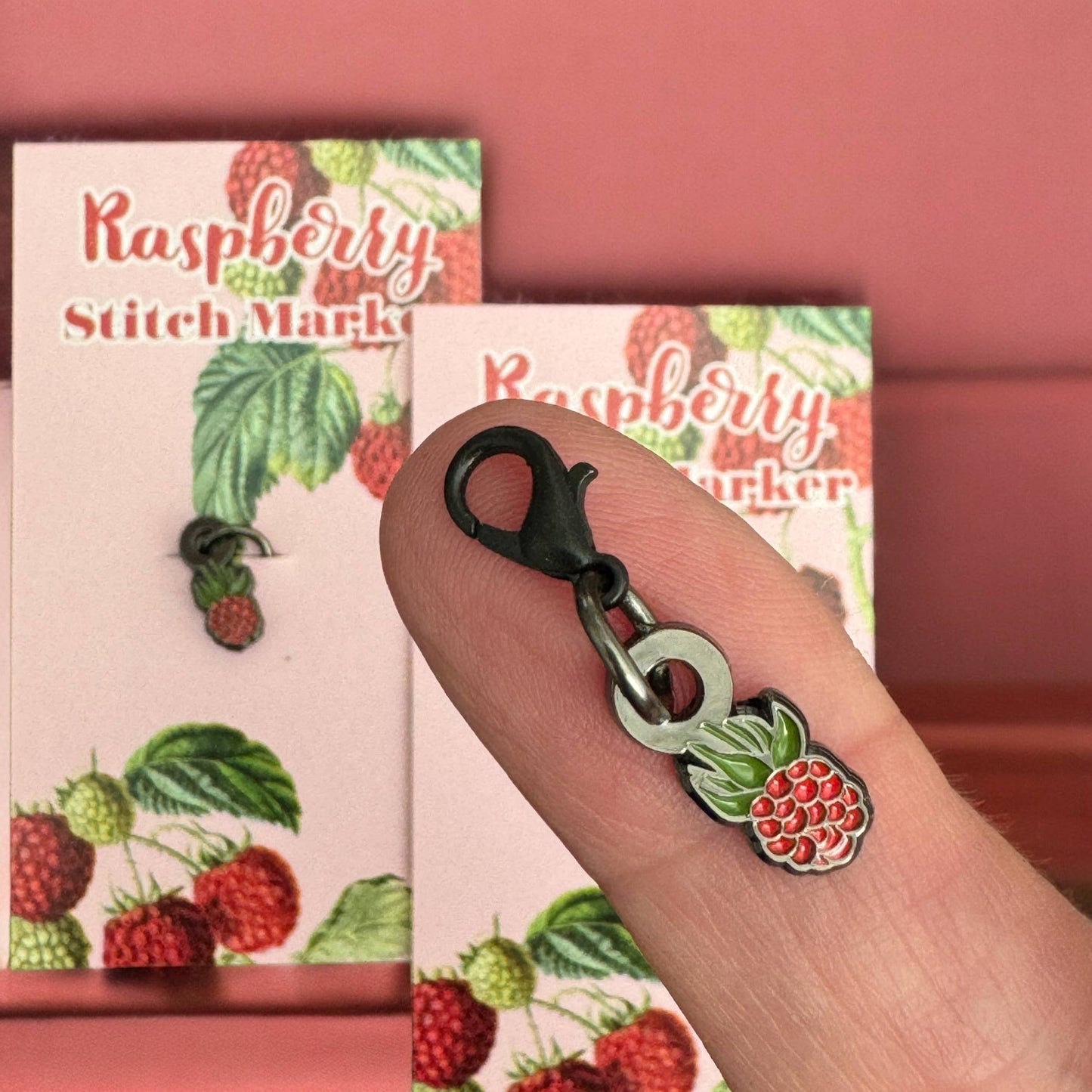 Firefly Notes-Raspberry Removable Stitch Marker - Single-knitting notion-Removable-gather here online