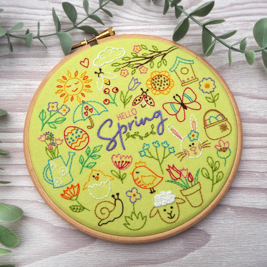 Oh Sew Bootiful-Hello Spring Embroidery Pattern Fabric Pack-embroidery kit-gather here online