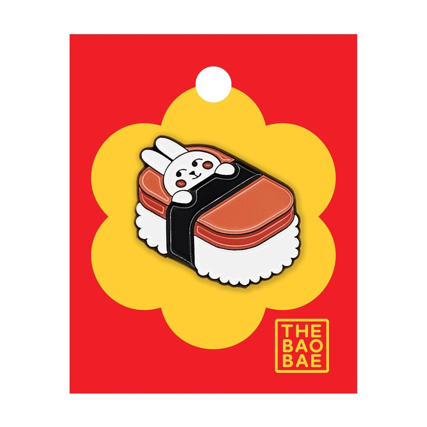The Bao Bae-Bunny Musubi Enamel Pin-patches + pins-gather here online