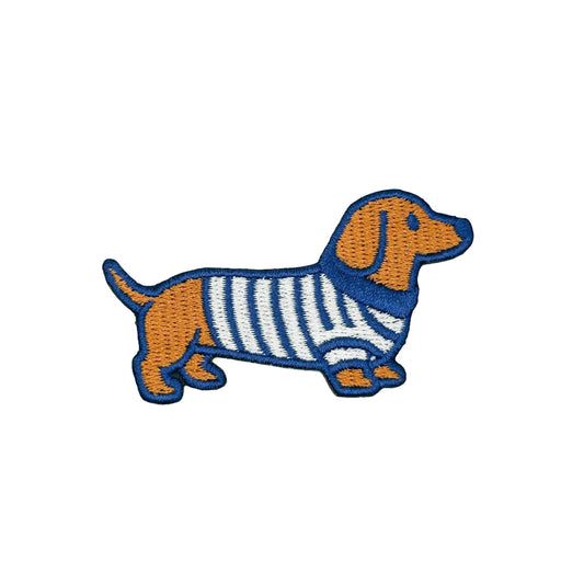Field Trip Threads-Dachshund Embroidered Iron-On Patch-patches + pins-gather here online