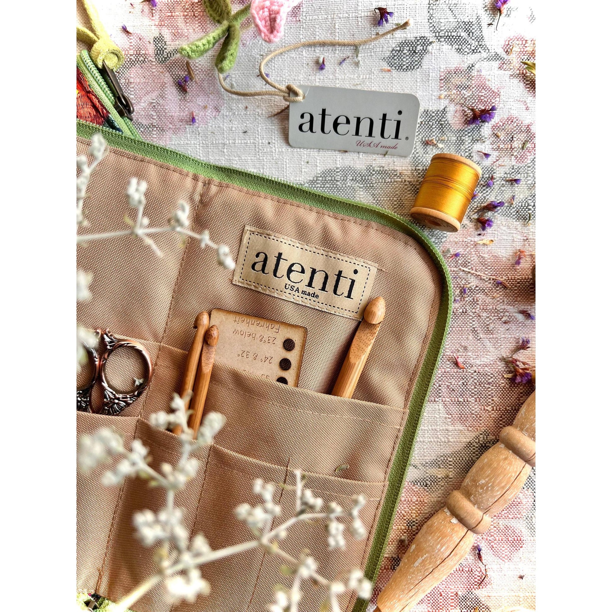 Atenti-Flora Needles, Hooks, and Tools Case-craft organizer-gather here online