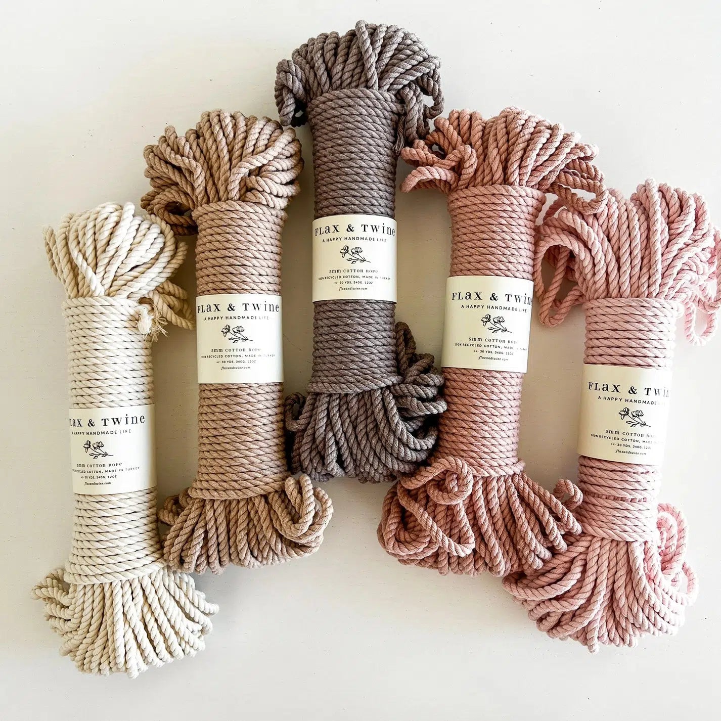 Recycled 5mm Cotton Rope - Sand Dune Bundle – gather here online
