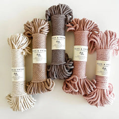 Flax & Twine-Recycled 5mm Cotton Rope - Sand Dune Bundle-yarn-gather here online