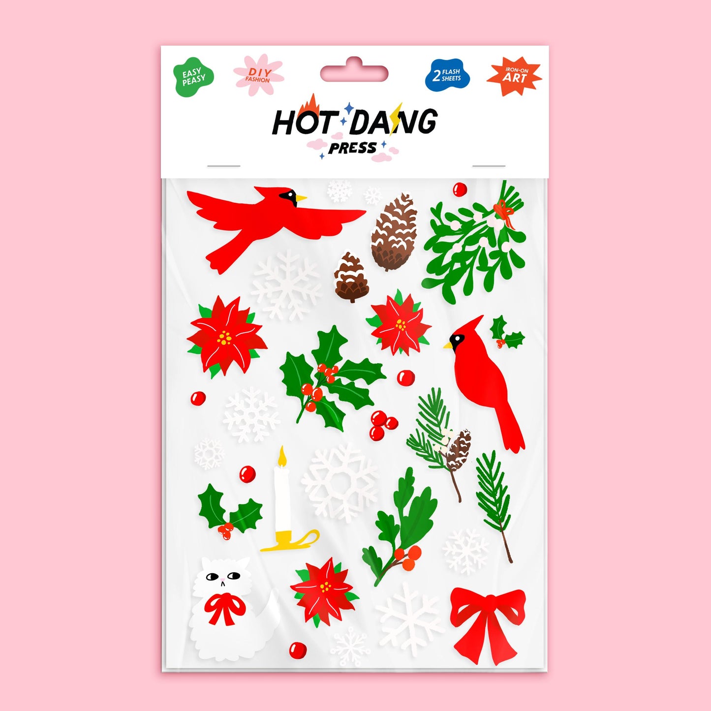 Hot Dang Press-Pure Winter Moods Iron-On Transfer Sheet Set-patches + pins-gather here online