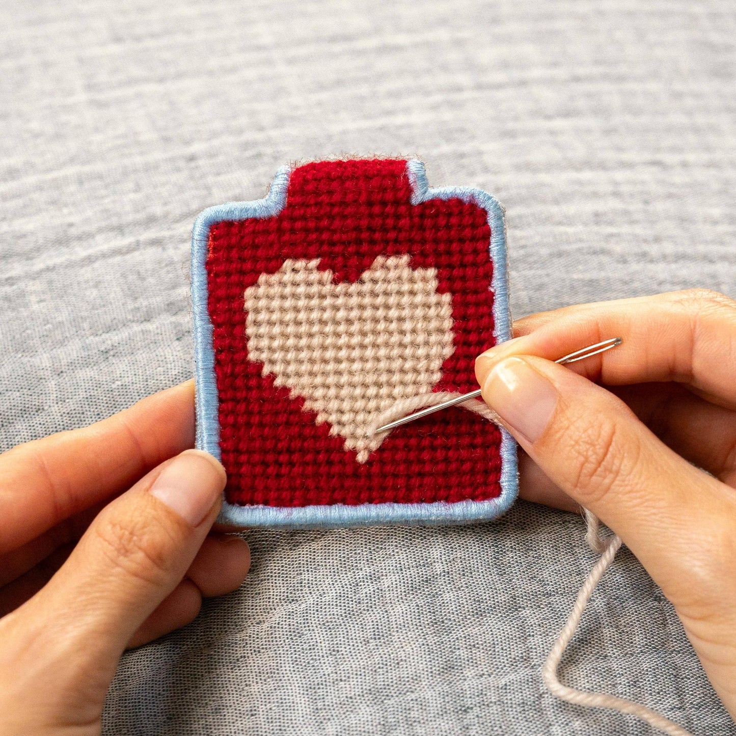 Lucky Feather-Needlepoint Keychain Kit - Heart-xstitch kit-gather here online