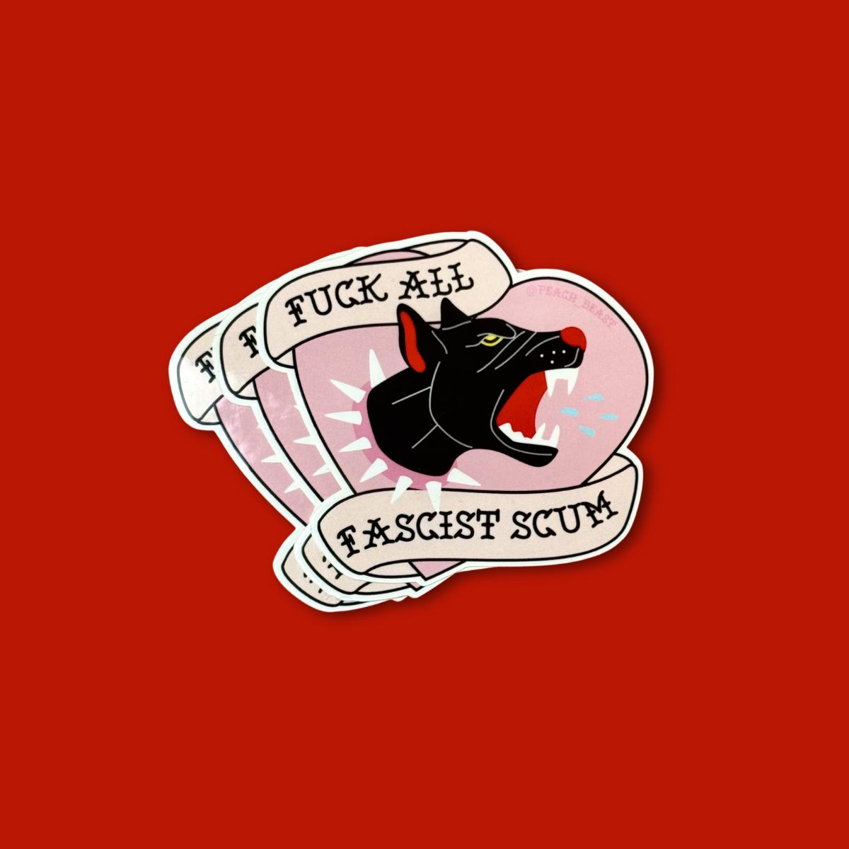 Peach Beast-F All Fascists Sticker-sticker-gather here online
