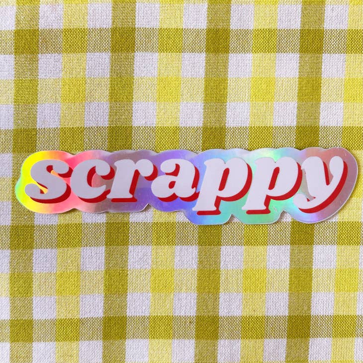 Whipstitch Handmade-Scrappy Holographic Vinyl Sticker-sticker-gather here online