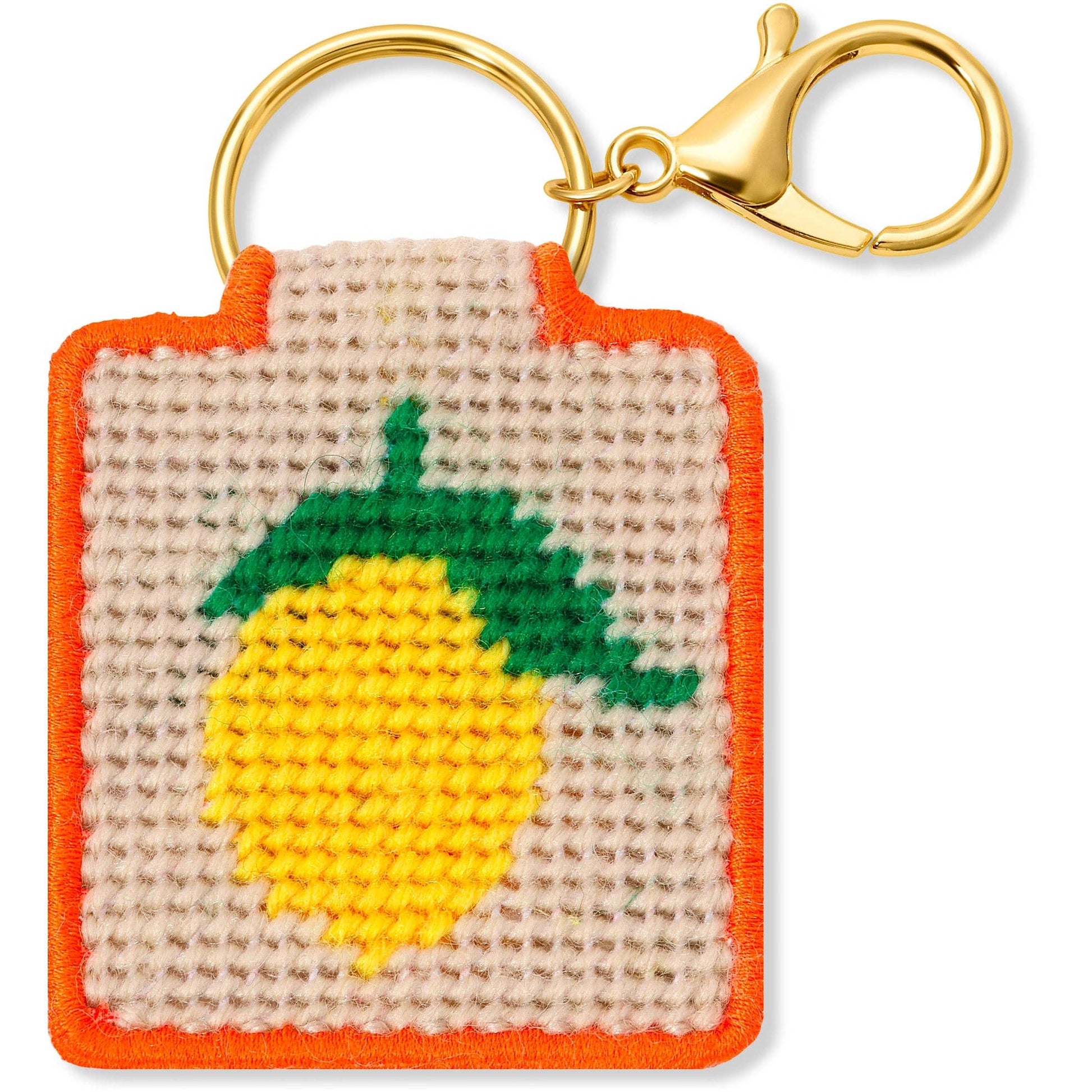 Lucky Feather-Needlepoint Keychain Kit - Lemon-xstitch kit-gather here online