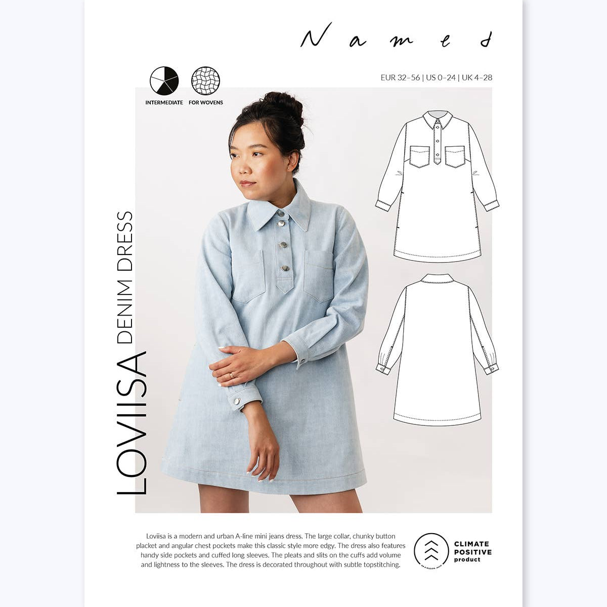 Loviisa Denim Dress Pattern – gather here online