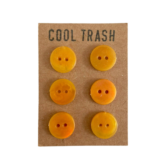 Cool Trash-12mm Recycled Plastic Button Set - Orange-button-gather here online