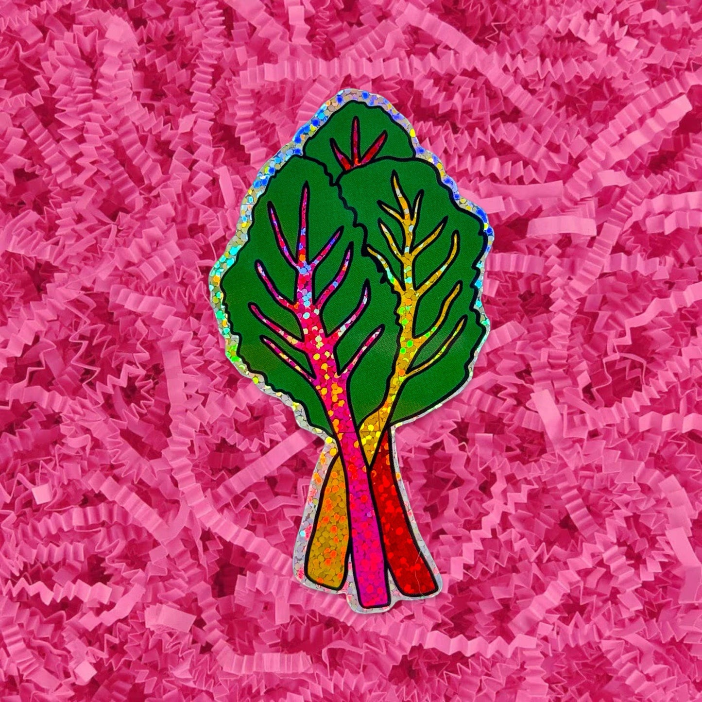 Jenny Lemons-Glitter Rainbow Chard Sticker-accessory-gather here online