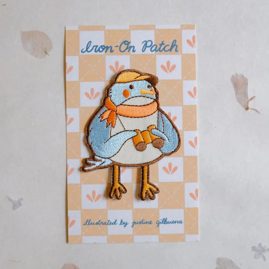 Justine Gilbuena-Birdwatcher Birder Small Iron-On Patch-patches + pins-gather here online