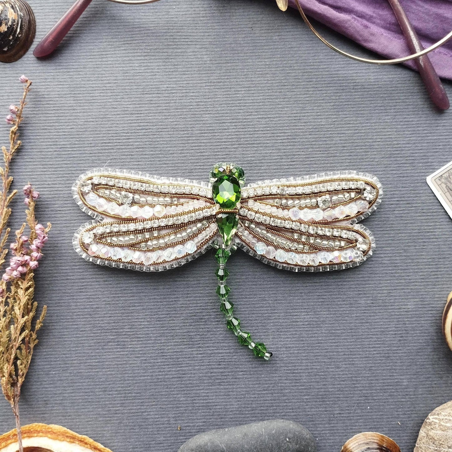 Dragonfly Beaded Brooch Kit: DIY Insect Jewelry Making