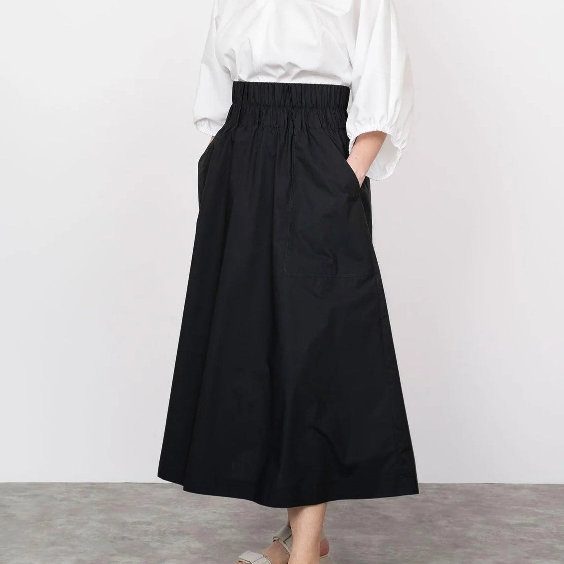 Assembly Line-Elastic Waist Maxi Skirt Pattern (MINI-3XL)-sewing pattern-gather here online
