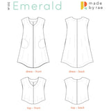 Made by rae-Emerald Dress Pattern-sewing pattern-gather here online