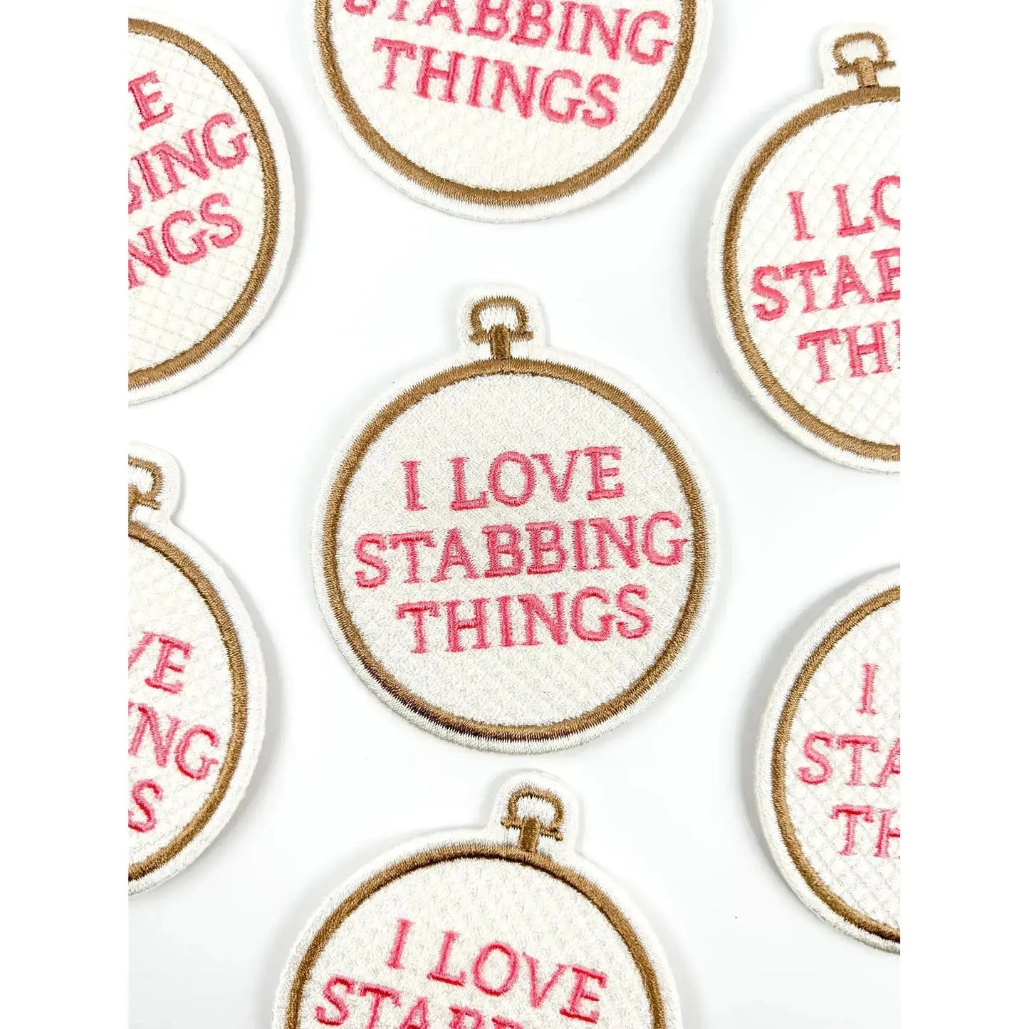 Field Trip Threads-I Love Stabbing Things Iron-On Patch-patches + pins-gather here online