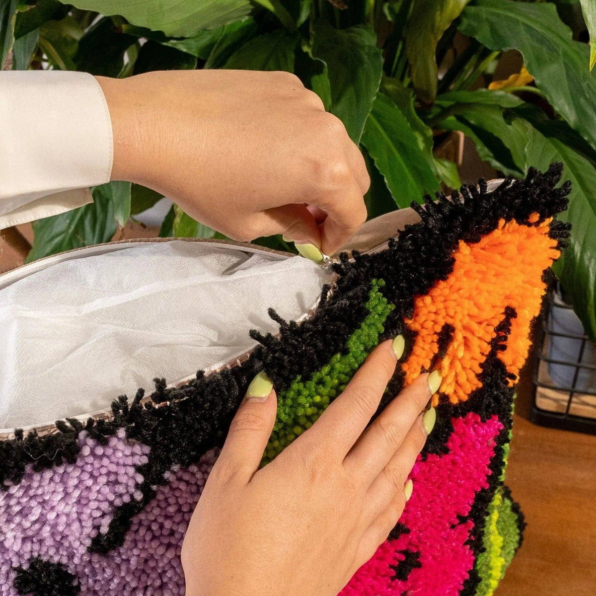 Craft Club-Pretty Petals Black - Latch Hook Cushion Kit-craft kit-gather here online