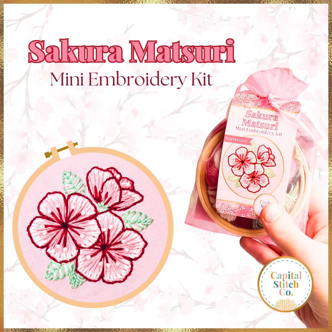 Sakura Matsuri Cherry Blossom Mini Embroidery Kit