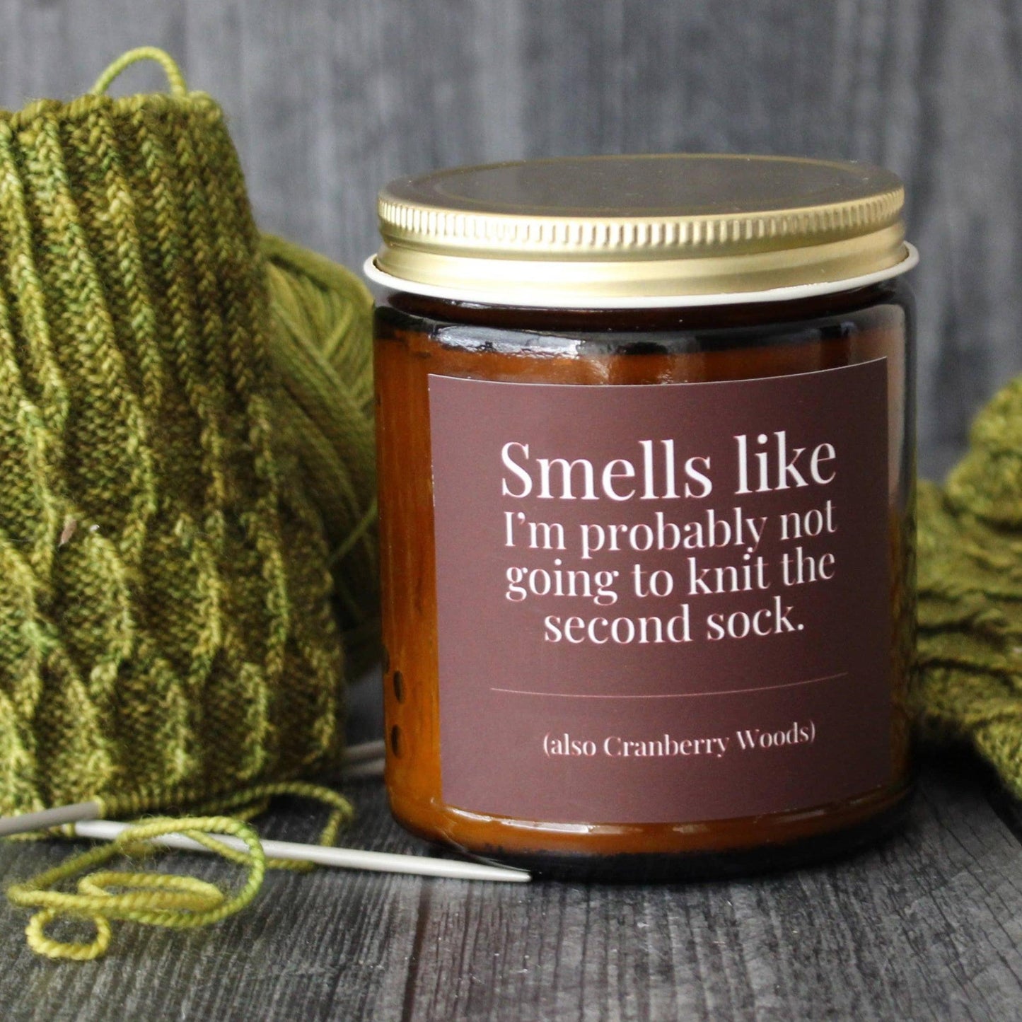 NNK Press-Hand-poured Coconut Soy Wax Candle For Knitters - 4oz-accessory-4 Oz Cranberry Woods | Smells like I'm probably not going to knit that second sock.-gather here online
