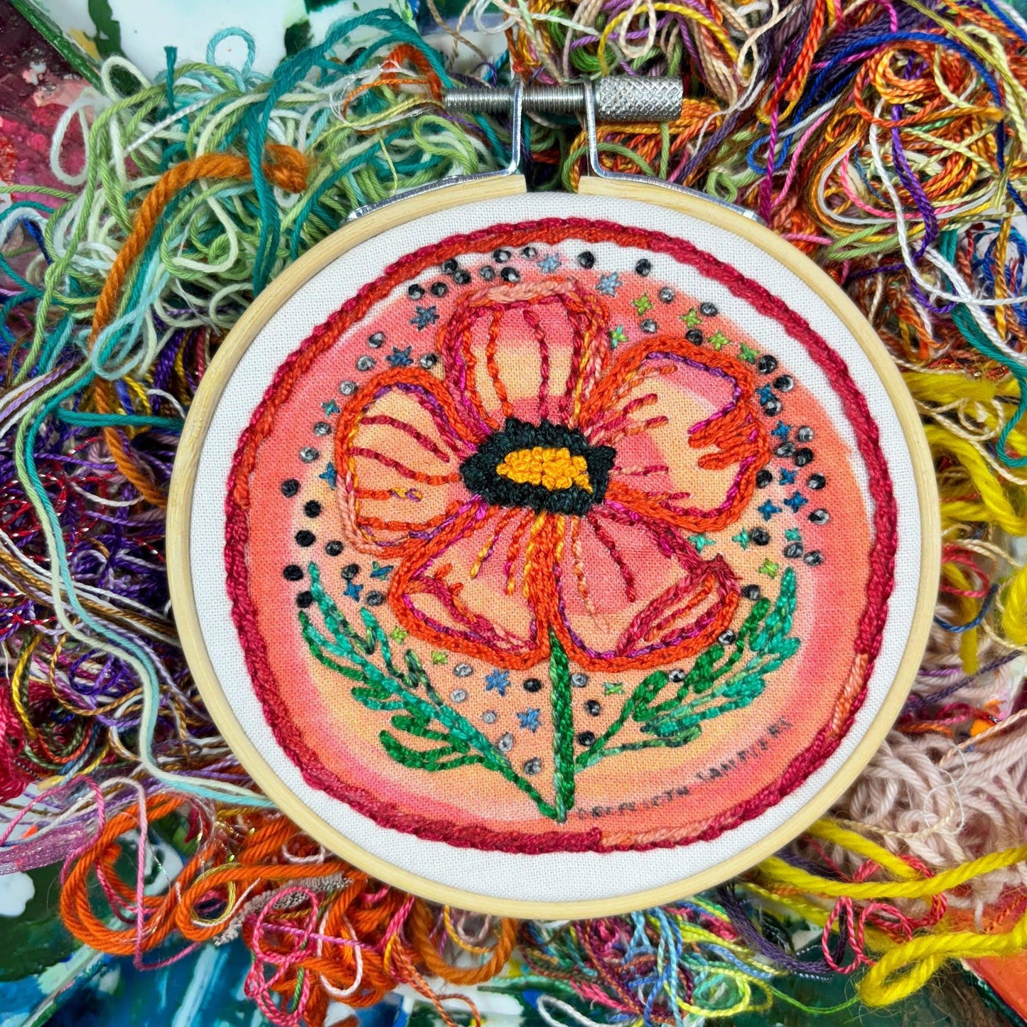 Dropcloth Samplers-Cosmic Poppy Embroidery Kit-embroidery kit-gather here online