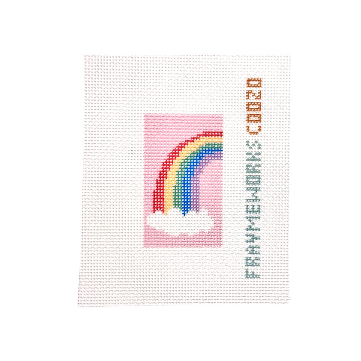 Fraymeworks-Rainbow 1.25"x 2.25" Mini Needlepoint Canvas-embroidery pattern-gather here online