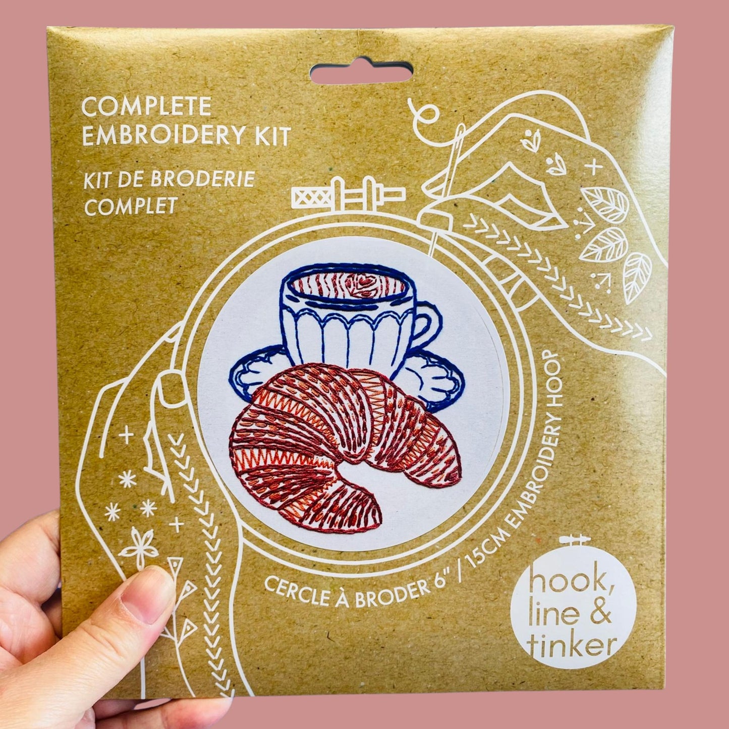 Hook, Line & Tinker-Croissant Embroidery Kit-embroidery kit-gather here online