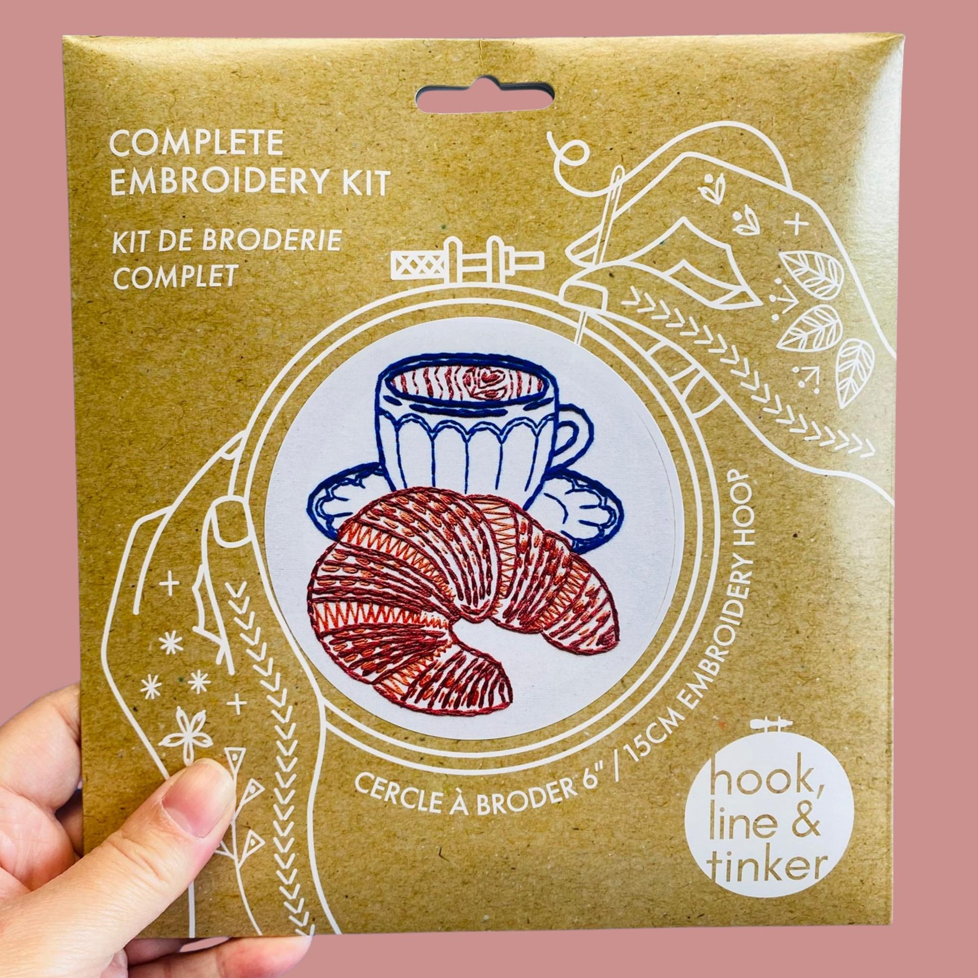 Hook, Line & Tinker-Croissant Embroidery Kit-embroidery kit-gather here online