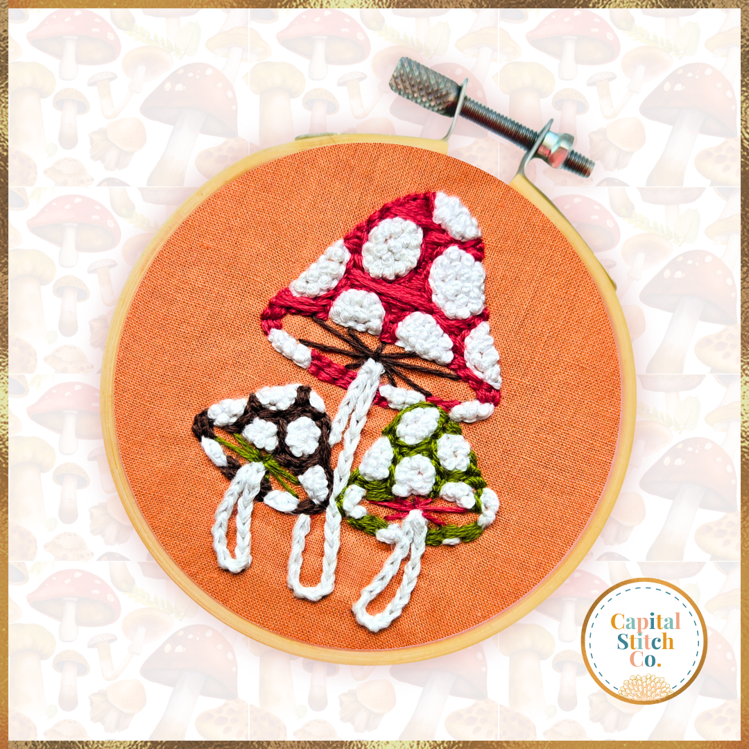 Toadstool Trio Mini Embroidery Kit