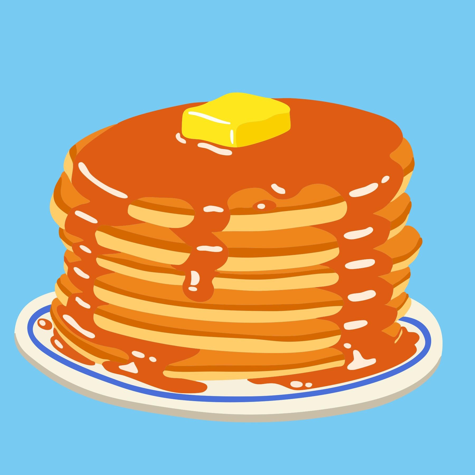 Hot Dang Press-One Big Iron-On Pancakes Transfer-patches + pins-gather here online