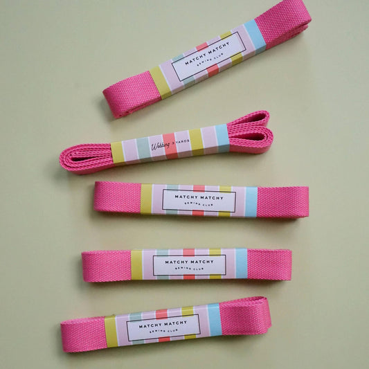 Matchy Matchy Sewing Club-Pink Webbing 1.25"-trim-gather here online