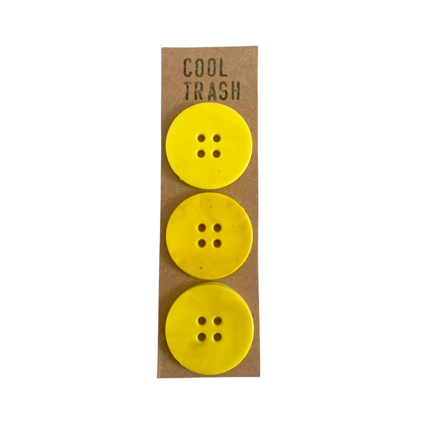 Cool Trash-25mm Recycled Plastic Button Set - Yellow-button-gather here online