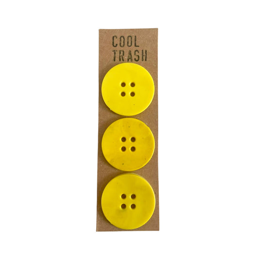Cool Trash-25mm Recycled Plastic Button Set - Yellow-button-gather here online