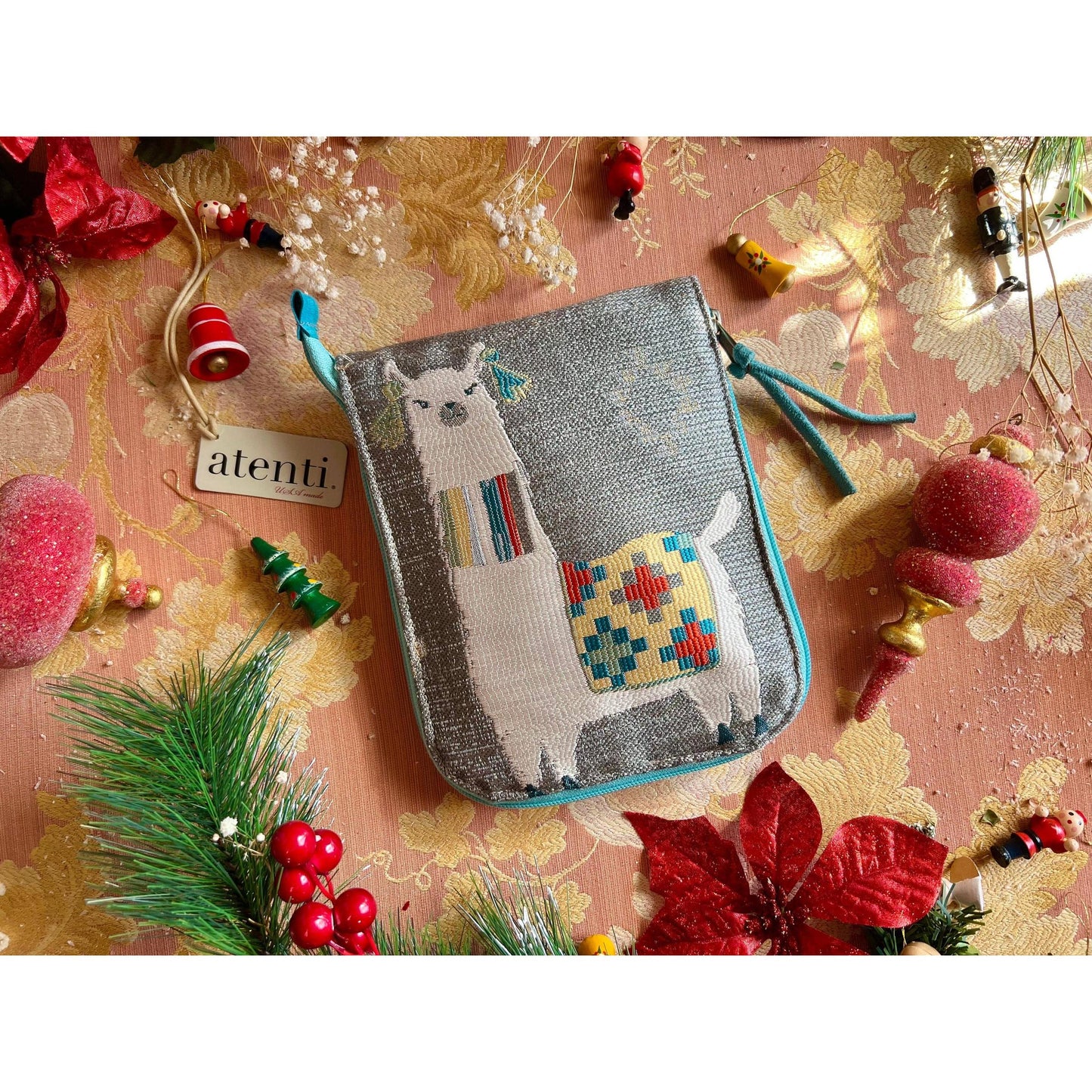 Atenti-Mamallama Circular Case - Turquoise-craft organizer-gather here online