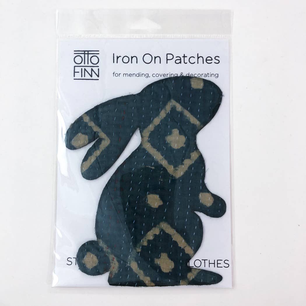 Otto Finn-Iron-on Kantha Patches - Large Bunny-accessory-gather here online