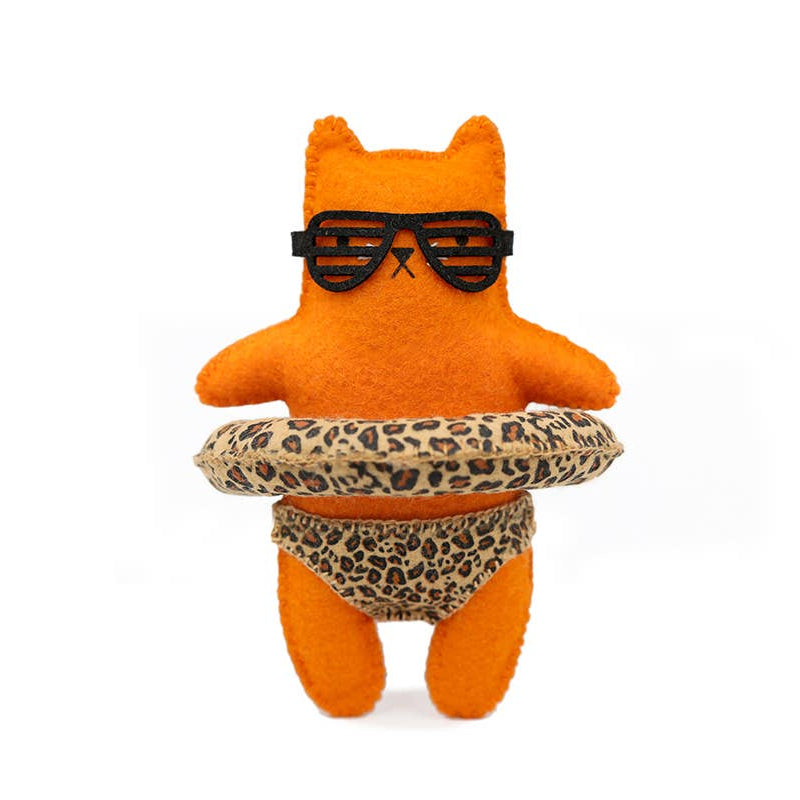 Kiriki Press-Leopard Cat Felt Doll Kit-embroidery kit-gather here online