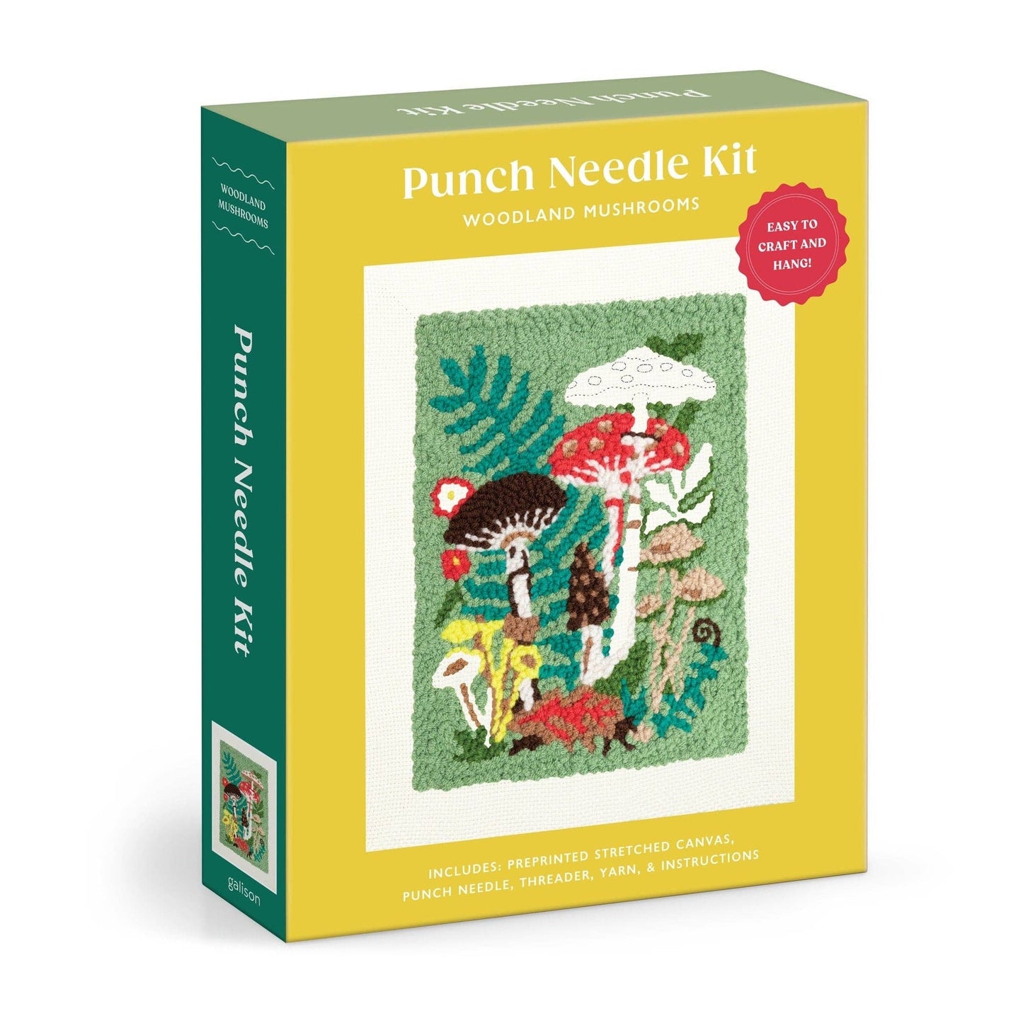 Chronicle Books-Woodland Mushrooms Punch Needle Kit-craft kit-gather here online