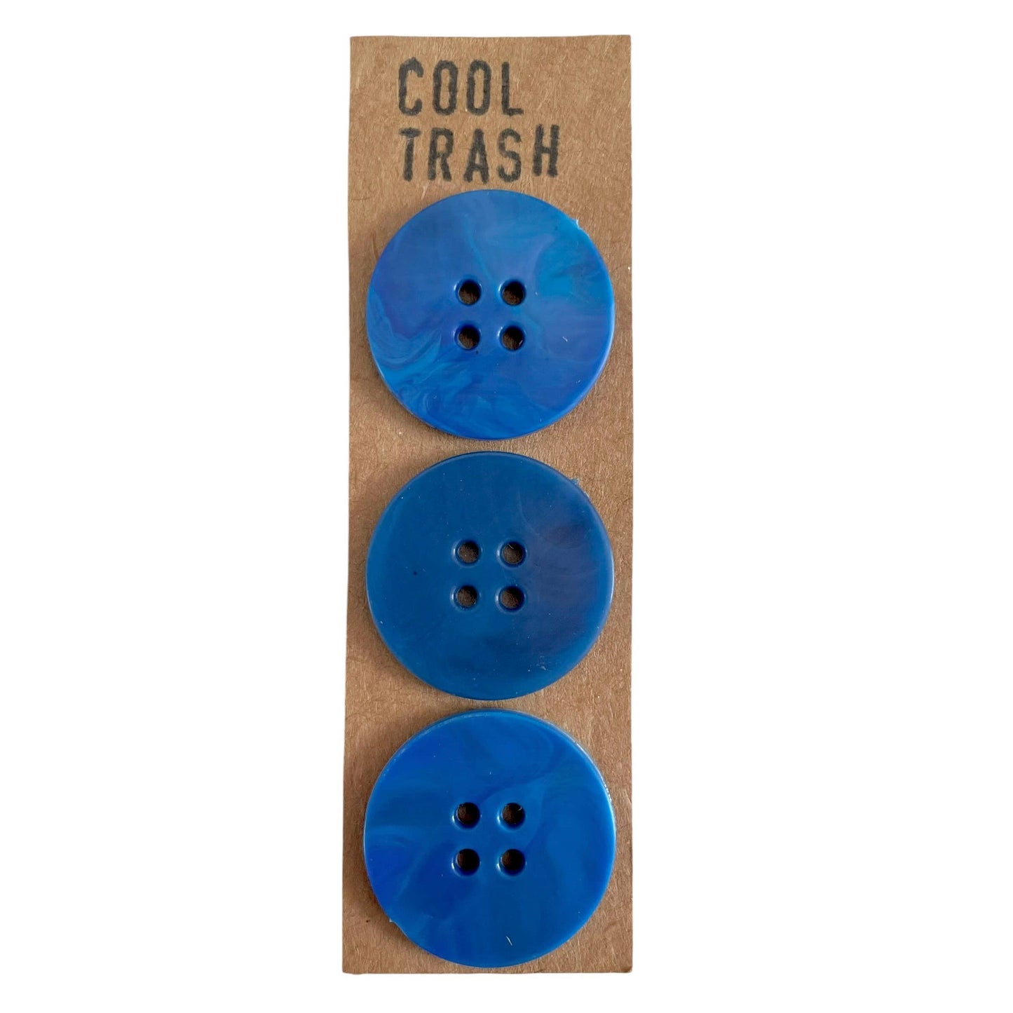 Cool Trash-25mm Recycled Plastic Button Set - Blue-button-gather here online