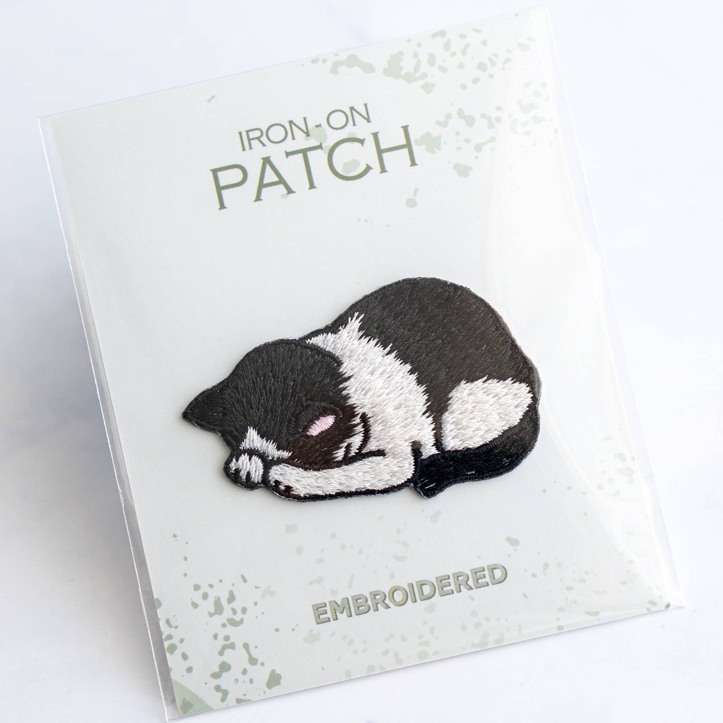 U PLUS INC-Napping Black & White Cat Iron-On Patch-patches + pins-gather here online
