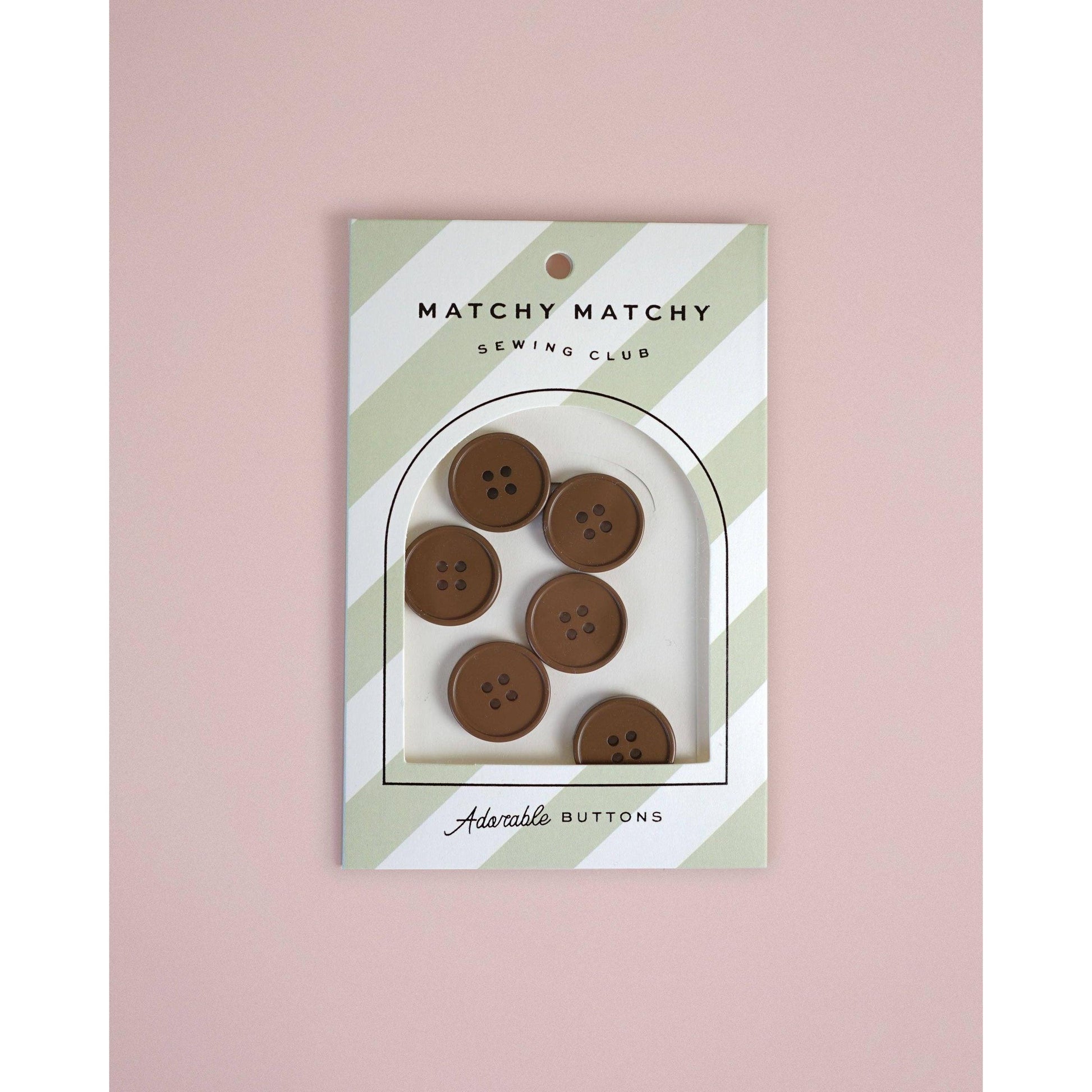 Matchy Matchy Sewing Club-Cocoa Retro Buttons-button-gather here online