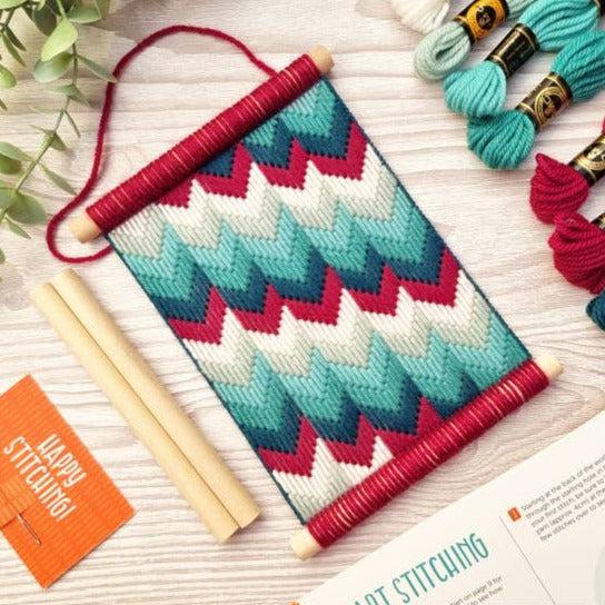 Oh Sew Bootiful-Bargello Embroidery Chevron Wall Hanging Kit-embroidery kit-gather here online