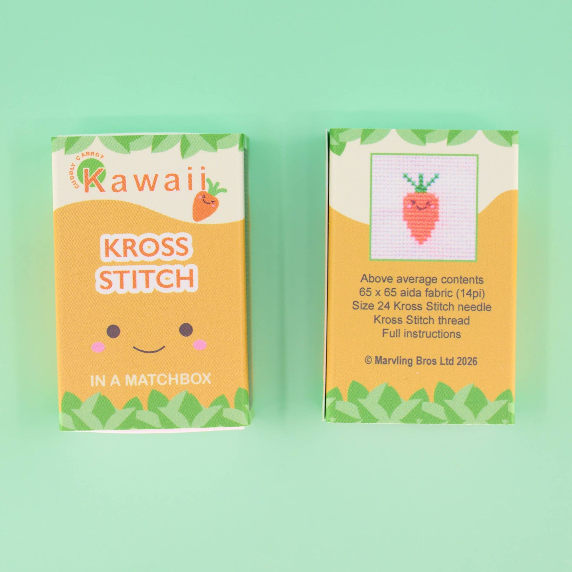 Marvling Bros Ltd-Kawaii Carrot Mini Cross Stitch Kit-xstitch kit-gather here online