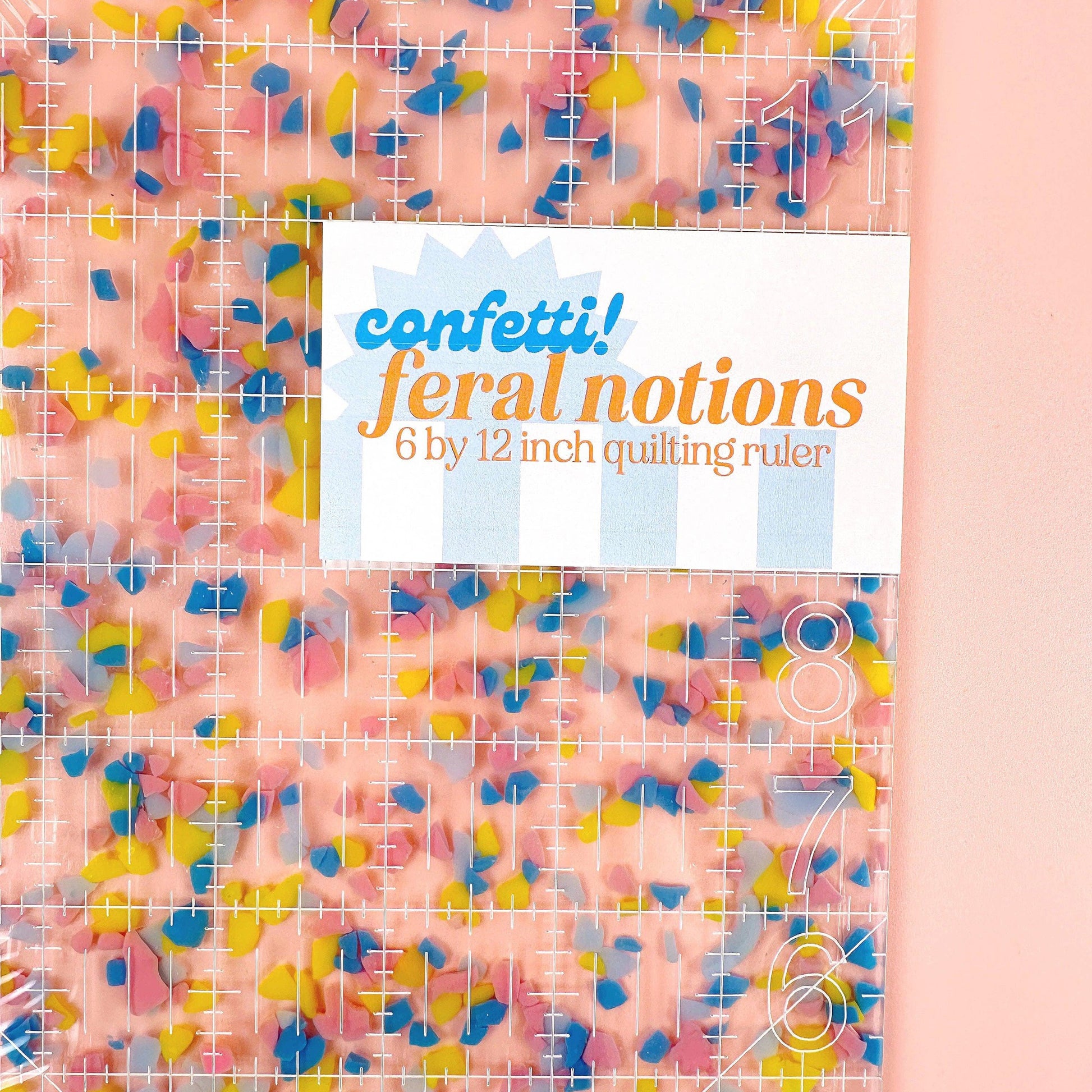 Feral Notions-6" x 12" Confetti Quilting Ruler-sewing notion-gather here online