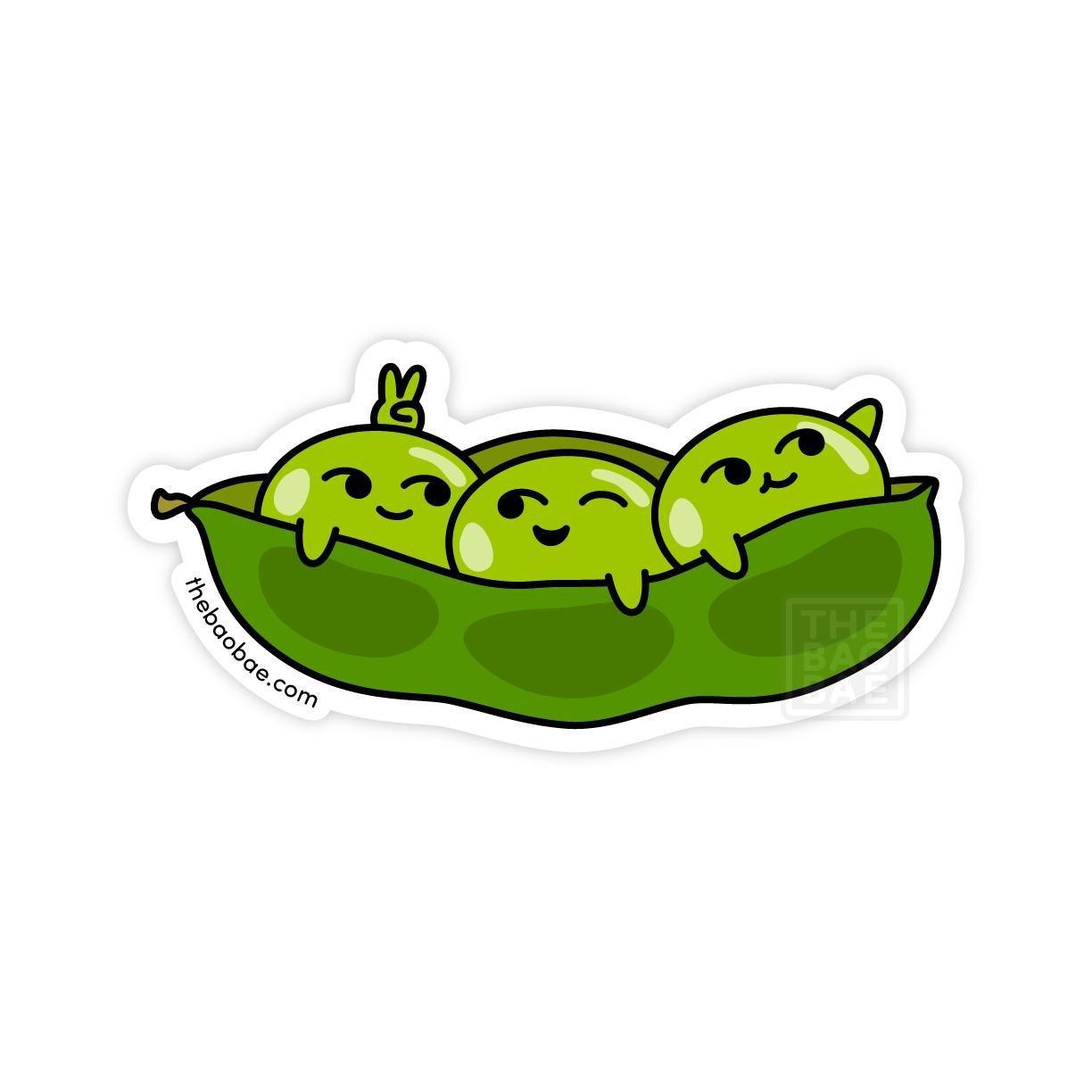 The Bao Bae-Edamame Soybeans Peas in a Pod Sticker-sticker-gather here online